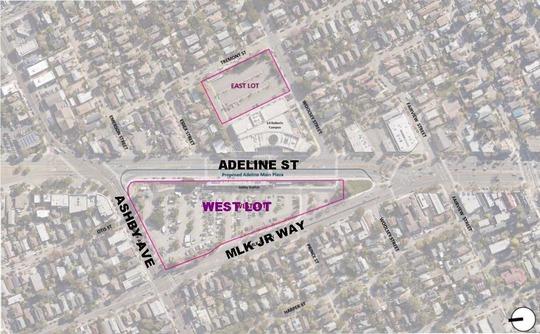 Aerial view of Ashby BART station area